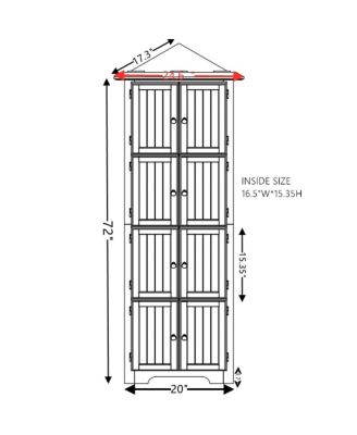 4-Tier 72" Corner Kitchen Pantry Storage Cabinet with 8 Doors