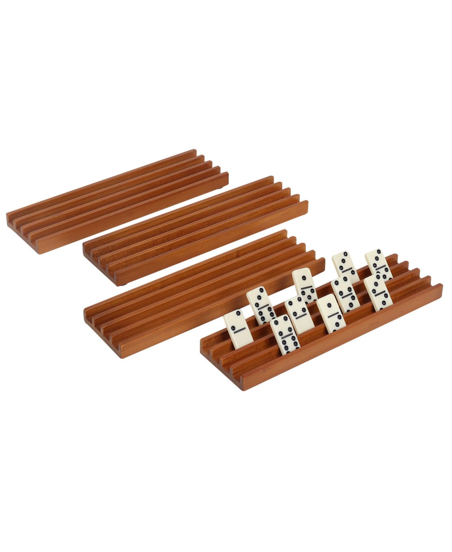 Детские игрушки GSE Games & Sports Expert Wooden Domino Racks, 4-Piece Set, Ages 3+ — фото 1