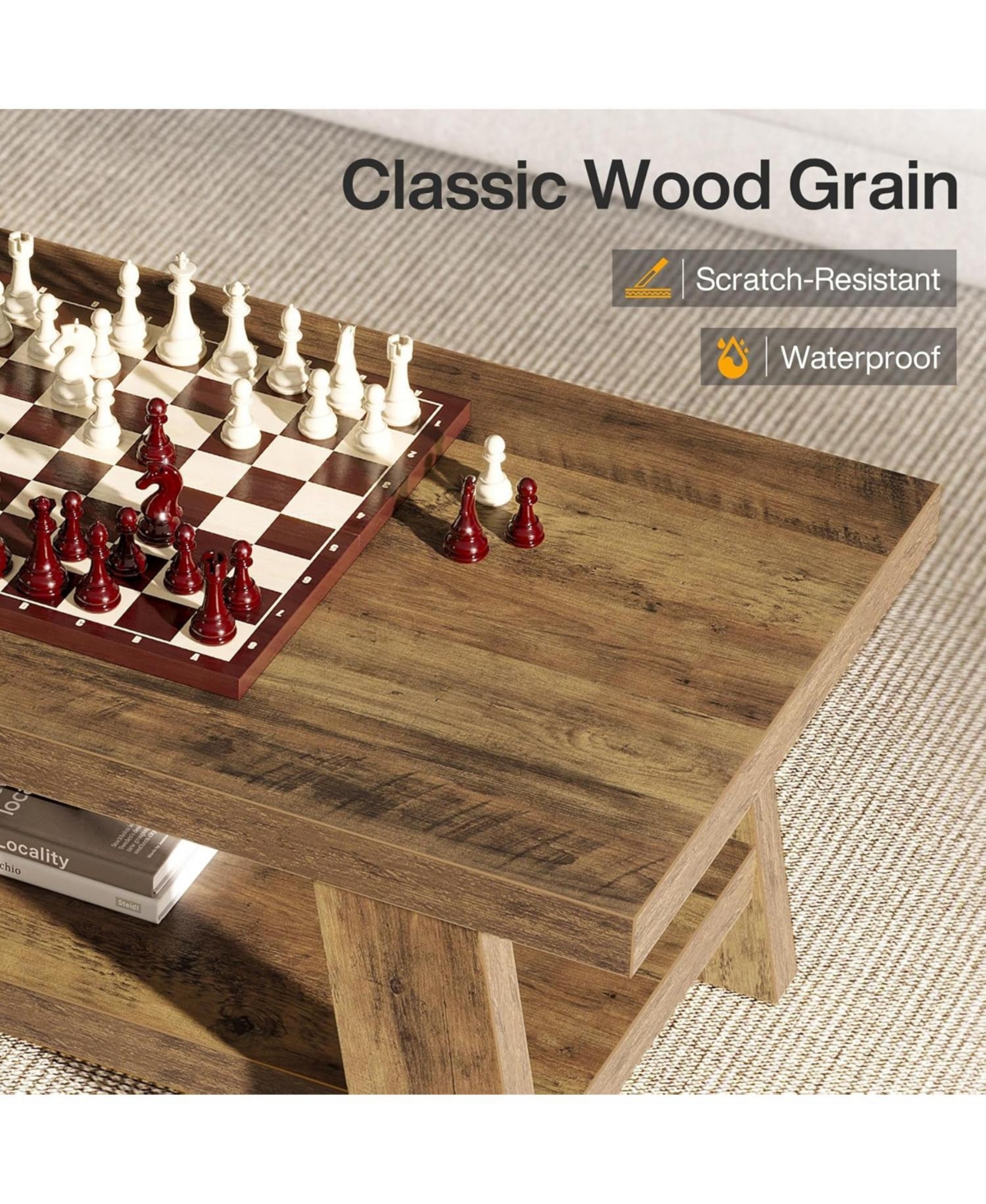 Tribesigns 2-Tier Coffee Table with Storage Shelves, 47.24"