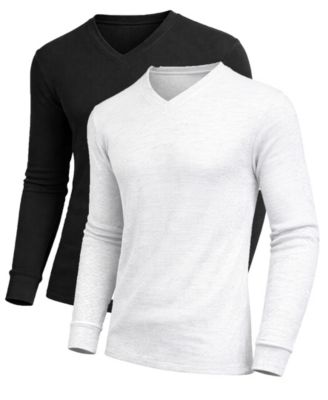 Men's Long-Sleeve V-Neck Thermal Shirt, 2-Pack