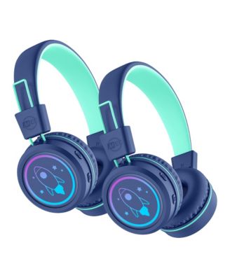 KidJamz KJ55BT (2 Pack) Bluetooth Wireless Headphones for Kids w/ LED Lights