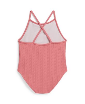 Baby Girls' Mini-Cable Jacquard One-Piece Swimsuit