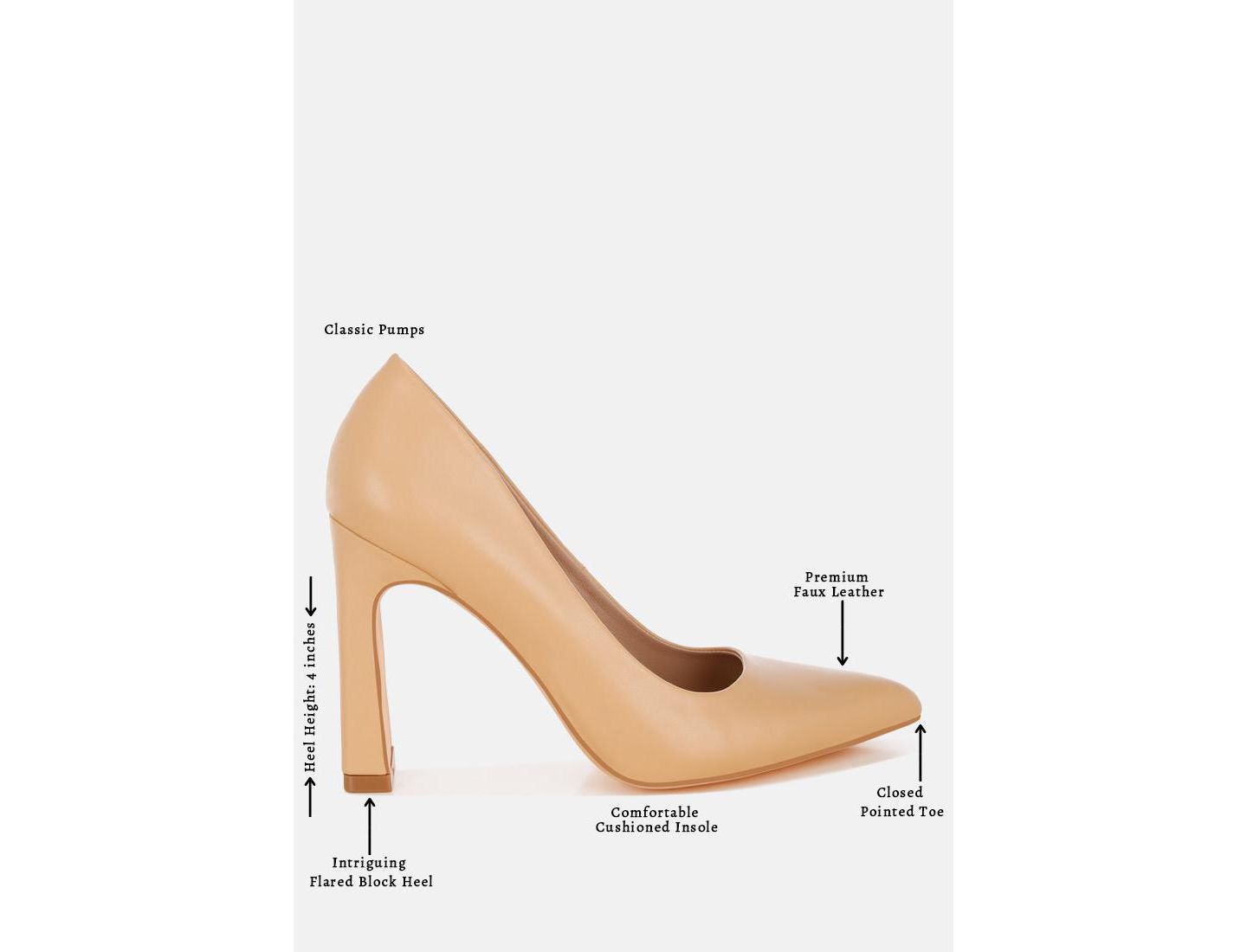 Женские туфли London Rag Shacarri Faux Leather Pumps, цвет: Бежевая искусственная кожа — фото 5