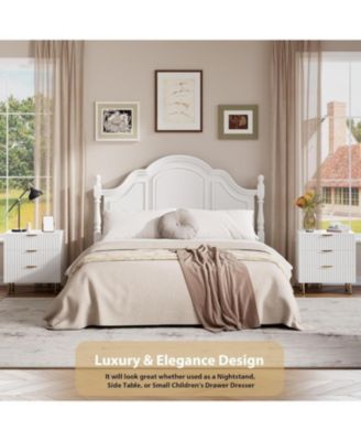 Fluted 3 Drawer Dresser for Bedroom, Modern Nightstand with Deep Drawers