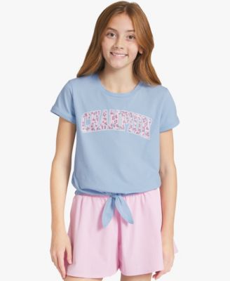 Girls' 7-16 Tie-Front Crewneck T-Shirt