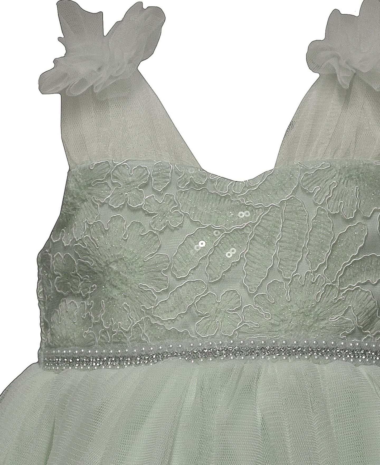 Комплект Bonnie Baby Embroidered Ballerina Party Dress and Bloomers, 2-Piece Set для девочек-малышей, цвет: Зелёный — фото 3
