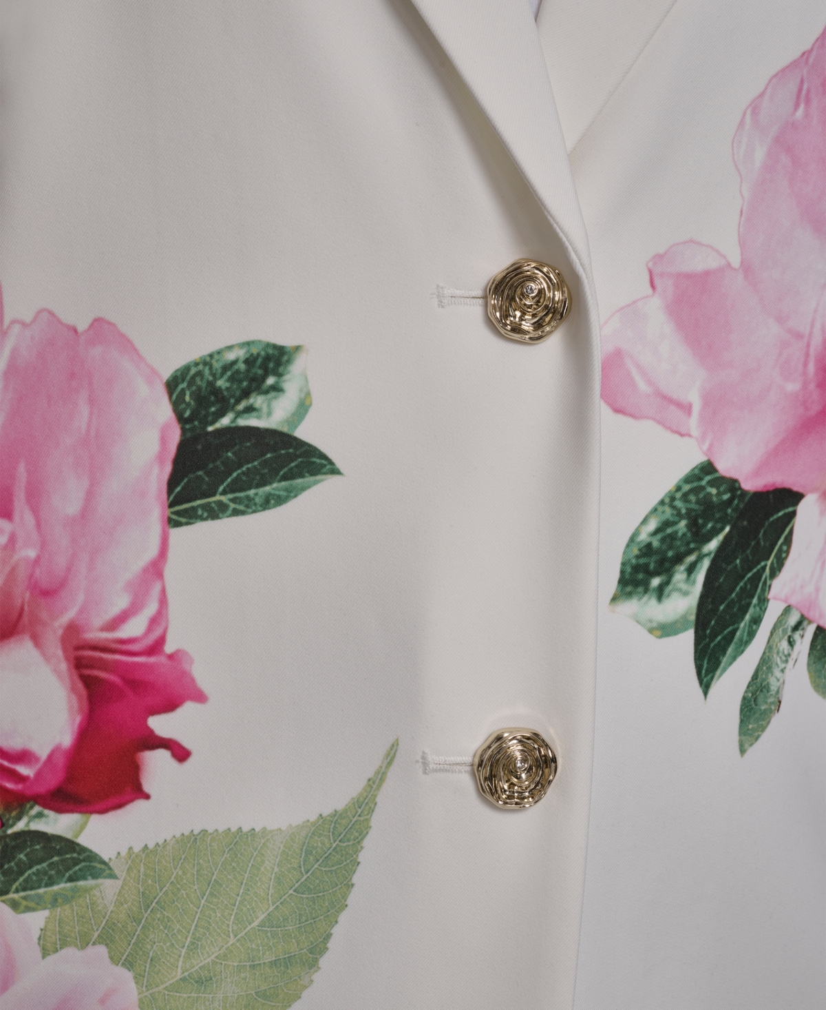 Karl Lagerfeld Paris Plus Floral Printed Long-Sleeve Blazer