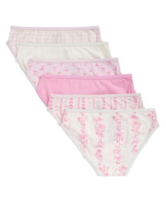 Girls' 4-14 Cotton Bikini Underwear, 6-Pack
