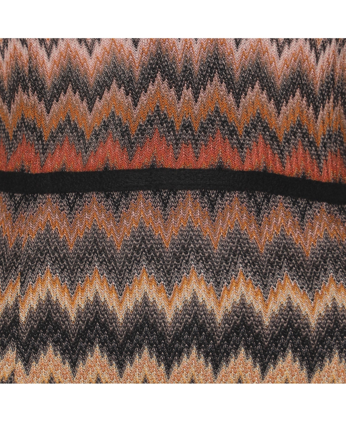 Pre-Owned Missoni Women's Multicolor Zig Zag Print Rib Knit Long Sleeve V Neck Midi Dress