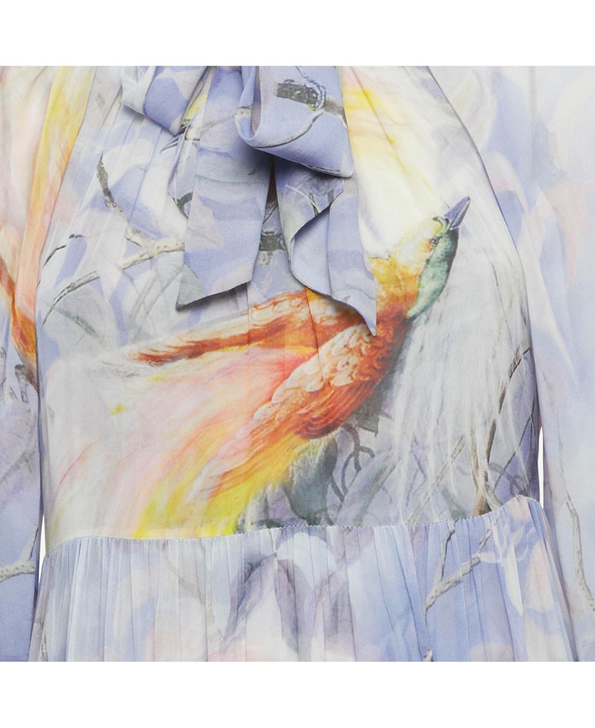 Pre-Owned Zimmermann Women's Purple Floral Print Crepe Self Tie Stand Collar Dress