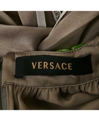 Women's Grey Silk Belted Halter Neck Mini Dress