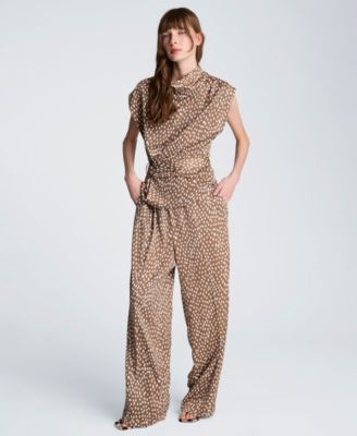 Women's Polka Dot Mid-Rise Trousers