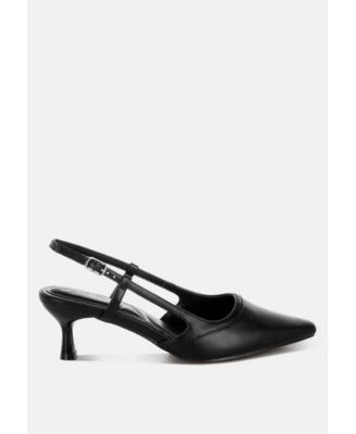 Womens LUXTON Slingback Pin Buckle Kitten Heels