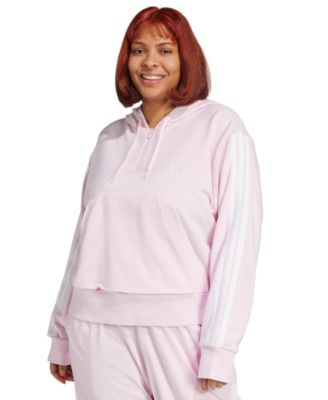 Plus Size Essentials 3-Stripes French Terry Sportswear Quarter-Zip Hoodie