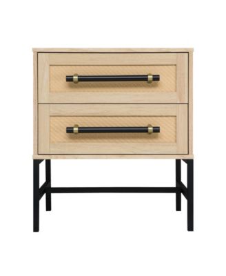 25.12" Wood Sophia 2-Drawer Nightstand