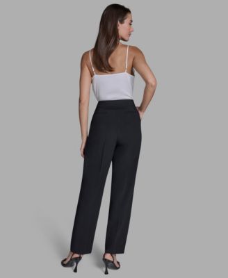 Women's Pleated Mid Rise Wide-Leg Pants
