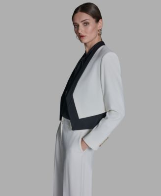 Women's Stand-Up Collar Open-Front Blazer