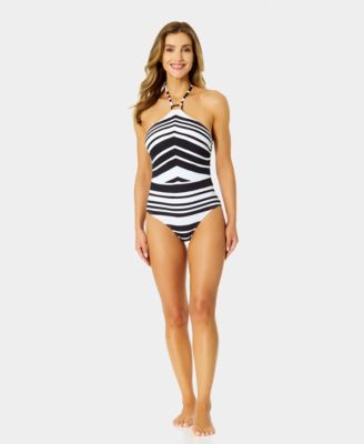 Women's High-Neck Halter One-Piece Swimsuit