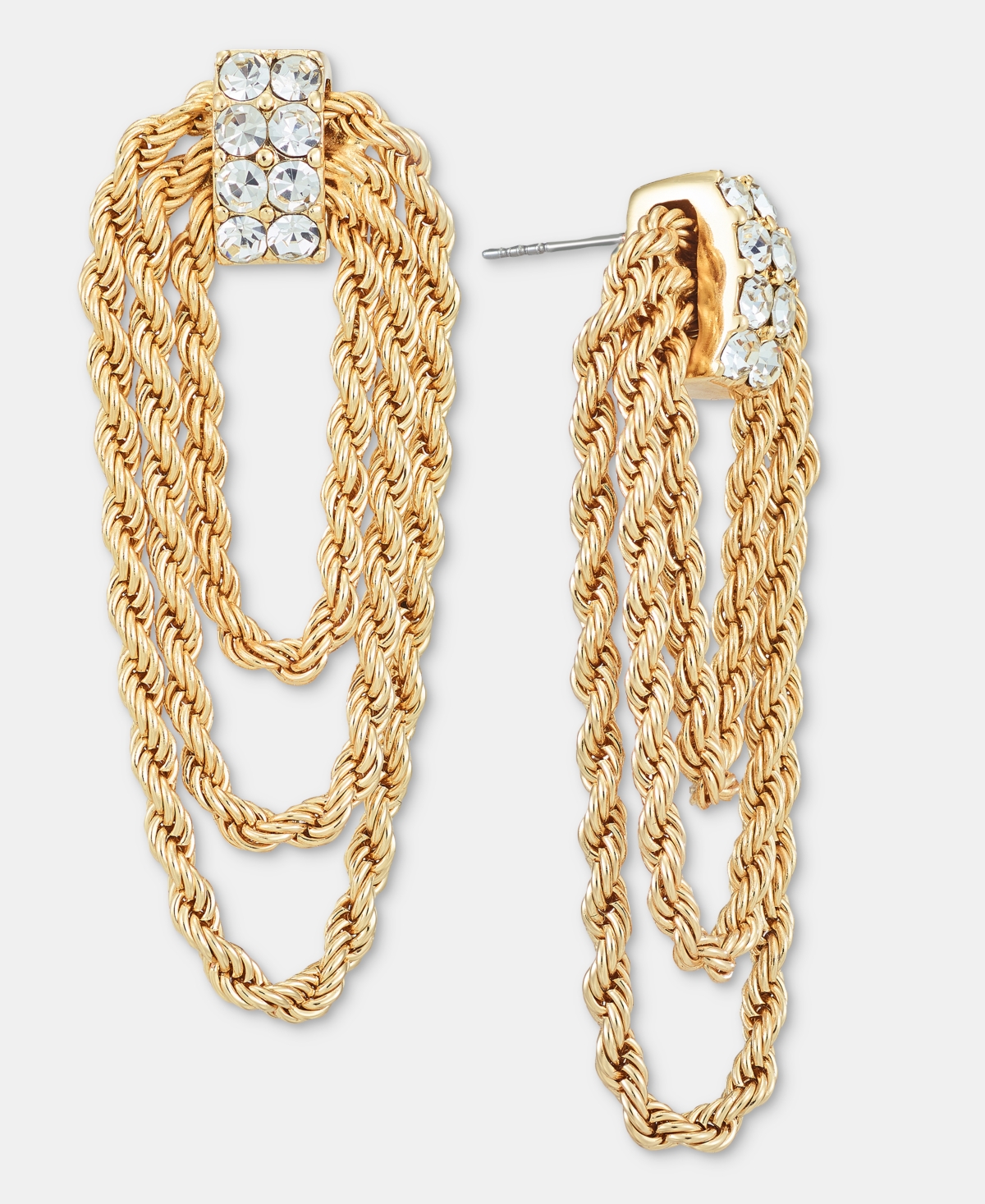 I.n.c. International Concepts Crystal Multi-Row Chain Wrap Statement Earrings, Macy's Exclusive