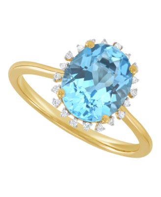 Citrine (2-1/5 ct. t.w.) & Diamond Accent Ring in 10k Yellow Gold (Also Available in Blue Topaz, Amethyst, Peridot, Garnet)