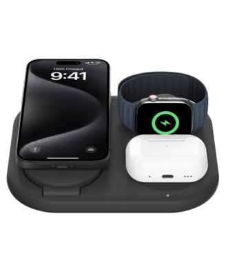 Qi2 15W 3-in-1 Wireless Pad/Stand - Black