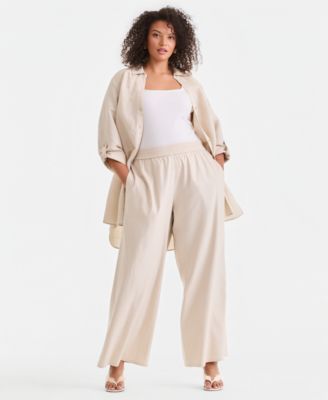 Plus Size Pull-On Wide-Leg Pants