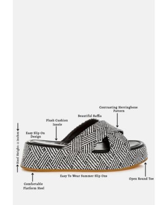 Womens Modura Raffia Flatform Slip Ons