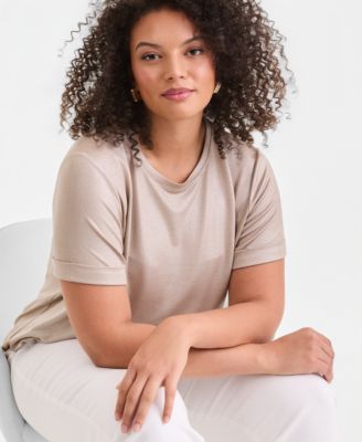 Plus Size Metallic Foiled T-Shirt