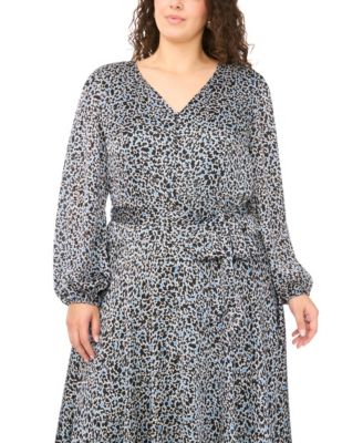 Plus Size Flutter Sleeve V-Neck Maxi Dress