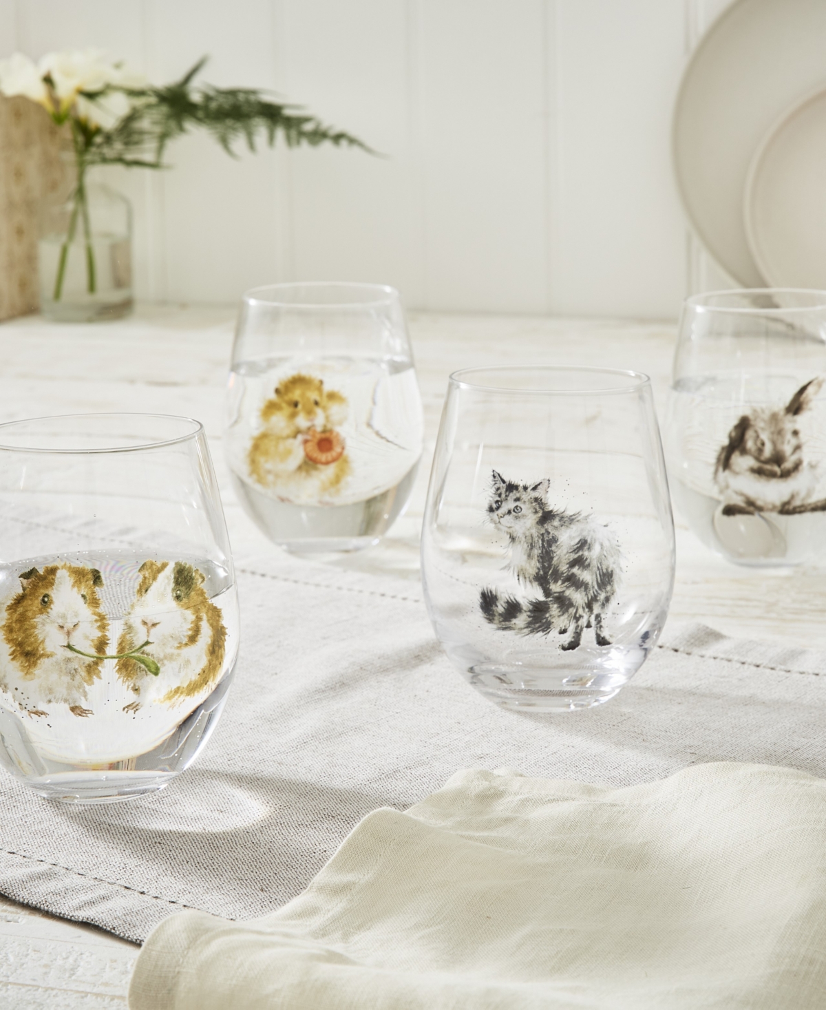 Royal Worcester Wrendale Designs Tumbler Glasses
