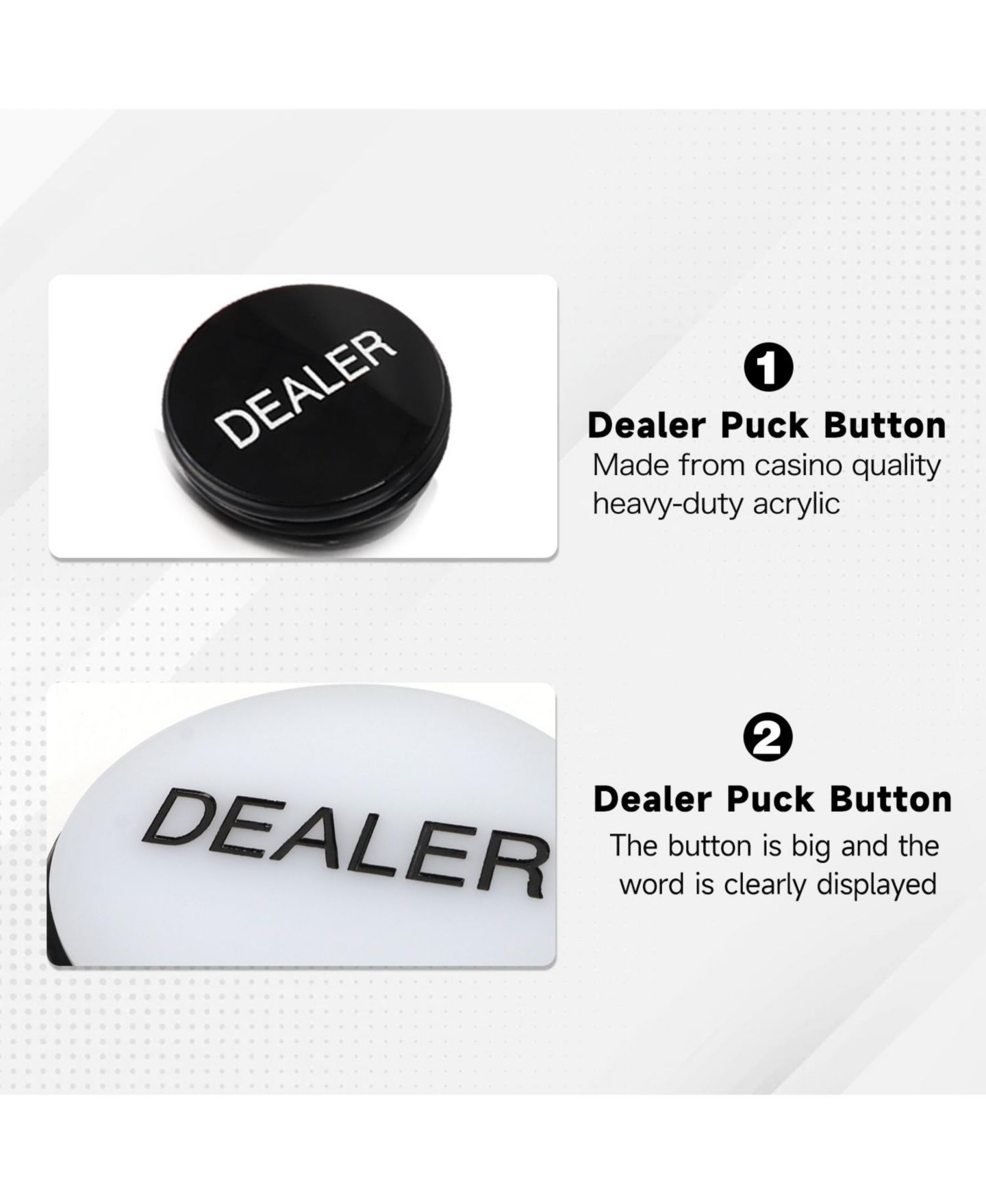 Детская игрушка GSE Games & Sports Expert Casino Grade Double-Sided Acrylic Craps On/Off Puck Button, 1-Piece, от 14 лет, цвет: Белый — фото 3