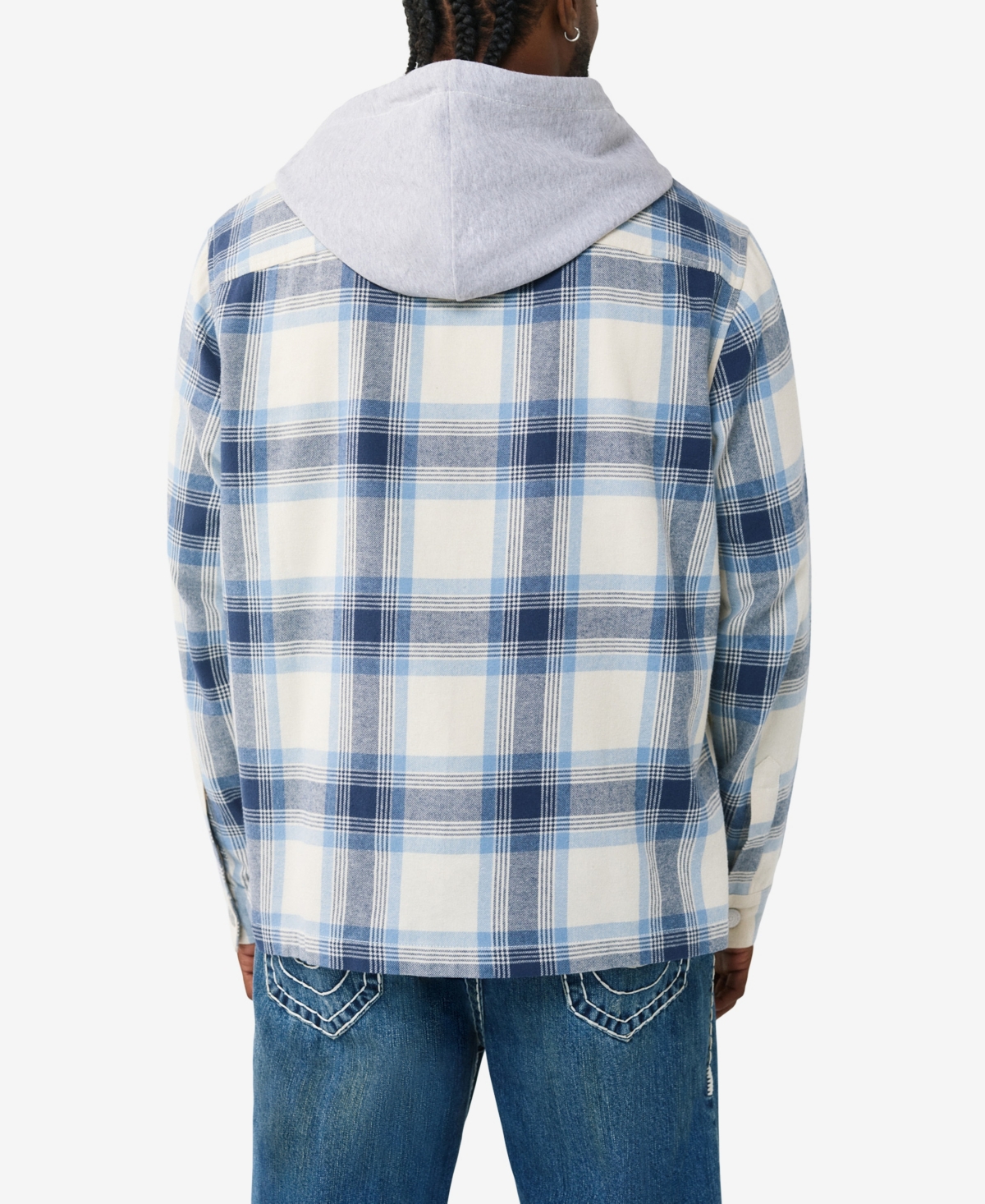 True Religion Men's Hooded Flannel Shirt
