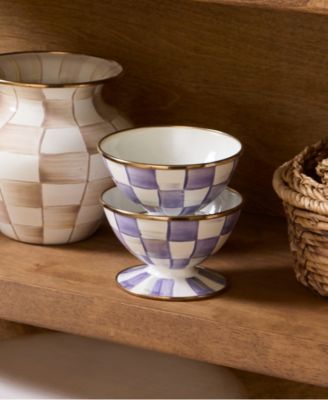 Violet Check Handmade Ice Cream Dish