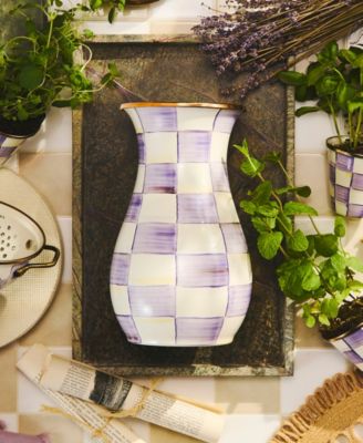 Violet Check Handmade Tall Vase