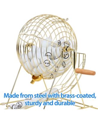 Large Bingo Game Set with 12" Bingo Cage and 1.5" Ping Pong Size Bingo Balls, Plastic Master Board