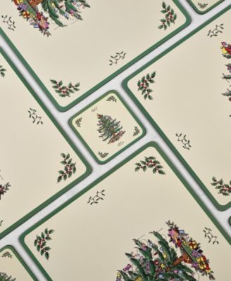 Christmas Tree Cork-Back Placemats, Set of 4