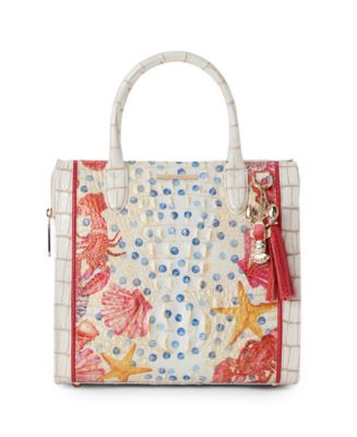 Brahmin Caroline Small Multi Chattaway Leather Zipper Satchel Bag