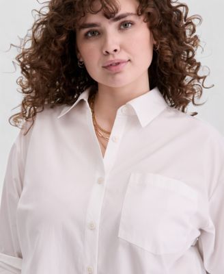 Trendy Plus Size Button-Front Shirt