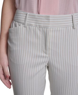 Women's Slim Fit Pinstripe Mid Rise Pants