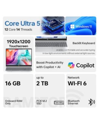 OmniBook 5 16-af1055cl Premium Traditional Laptop 16" FHD Touchscreen Intel Core Ultra 5 225U Intel Graphics 16GB RAM 1TB SSD Windows 11 Home