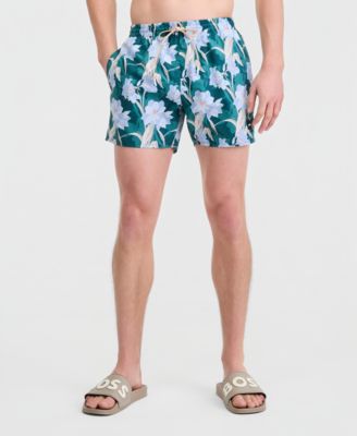 BOSS by Men's 5" Tropical Print Swim Trunks