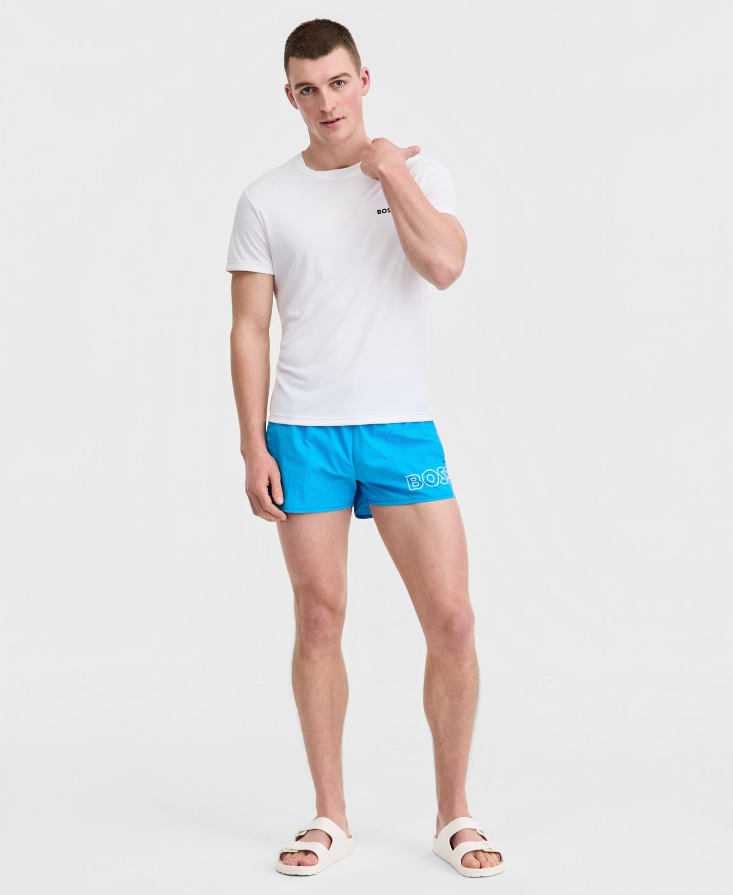 Men's Short-Sleeve Sun Protection Rashguard Swim Shirt