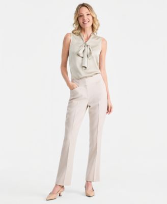 Women's Tie-Neck Hammered-Satin Top