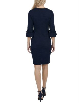 Women's 3/4-Sleeve Textured Knit Dress