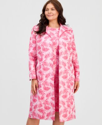 Plus Size Jacquard Topper Jacket & Sheath Dress 
