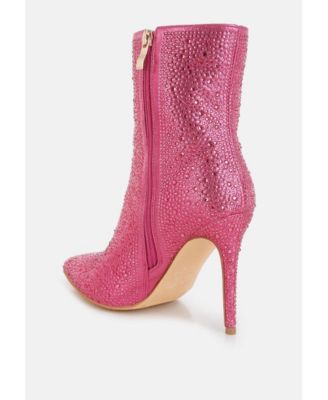 Womens Anun Rhinestones Embellished High Ankle Boots
