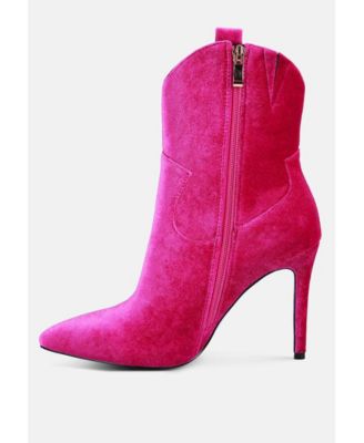 NAT-LOVE Womens Velvet Cow Girl ankle boot