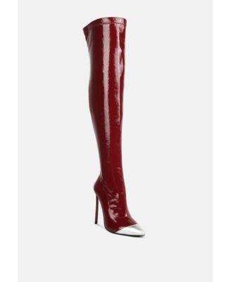 Womens Chimes High Heel Patent Long Boots