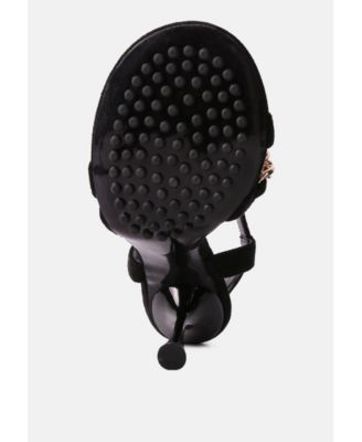 DOMEDA Womens Metal Chain Embellished Sandals