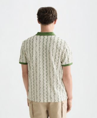 Men's Micro-Printed Regular-Fit Polo Shirt